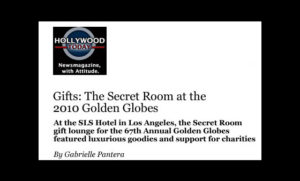 Hollywood Today Press Release Secret Room Golden Globes Gifting Suite Features ShaBoom Products