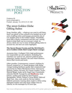 Huffington Post Press Release for Golden Globes Gifting Suites